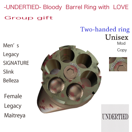 UNDERTIED Bloody Barrel Ring with LOVE