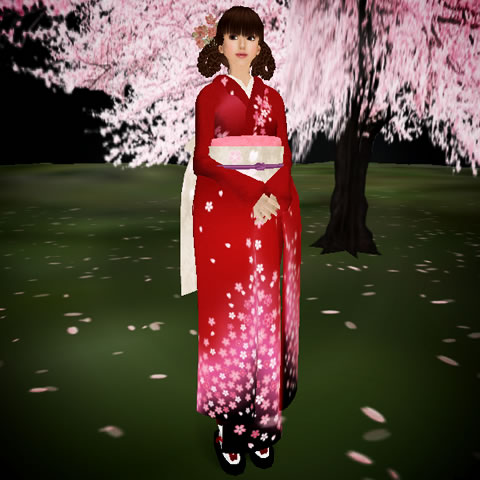 お花見にぴったりの着物