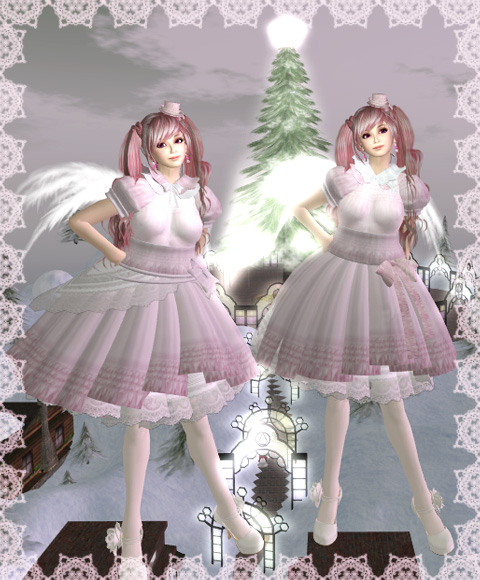 ピンクも涼やか甘いドレス‥‥Featherさん。