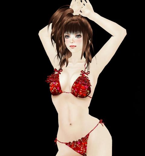 【新作】キュート!フリルいっぱい花柄ビキニ☆