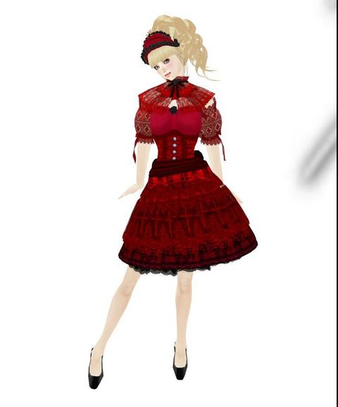 ☆十字架レースが美しい、薔薇のドレス☆