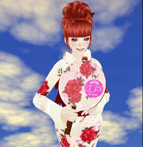 【ゆかたフェア】牡丹の浴衣☆フリーギフト(*^-^)