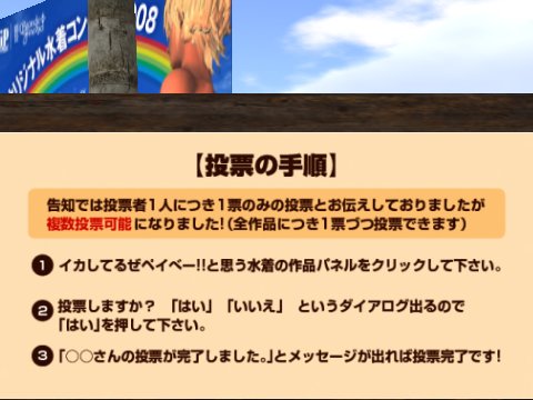 『裏 SLオリジナル水着コンテスト2008』一般投票方法