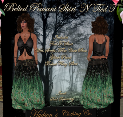 Belted Peasant Skirt N Tied T