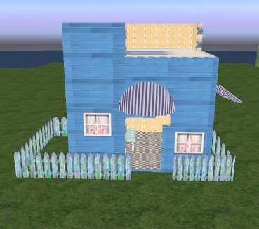 8 prims house (blue)