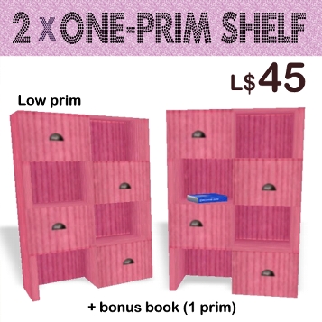 1 prim bookshelves set