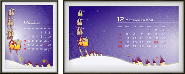 寒い夜も暖かくなるChiristmas Calendar。左はFreeアニメーション付。右はGroup Gift