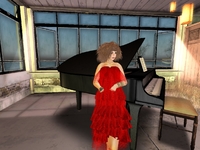 tomoto red dress