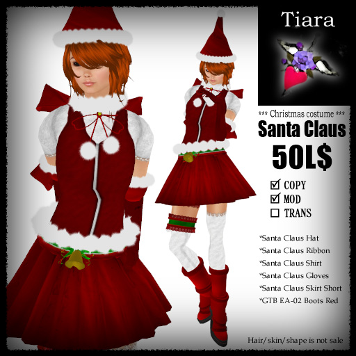 【フリー有】サンタさんのコスチューム【Tiara】