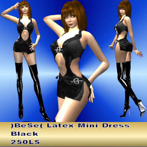 Latex Mini Dress Black