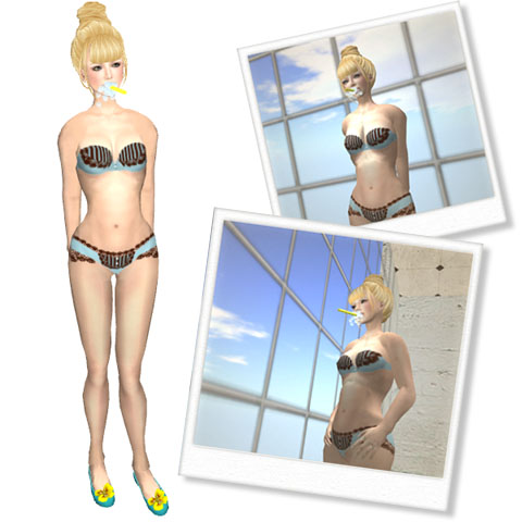Stripe&lace set_blue
