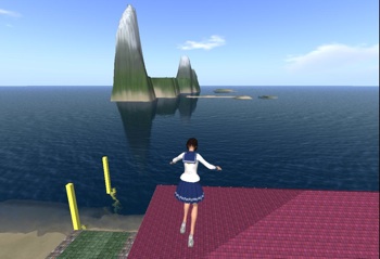 浜湯上空から聡森アッサレラット島をのぞむ