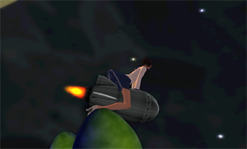 宇宙ロケット搭乗中