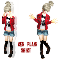 Red Plaid shirt.