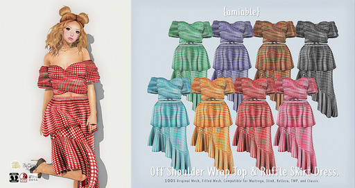 {amiable}Off Shoulder&Ruffle Skirt Dress@N°21(50%OFF SALE).