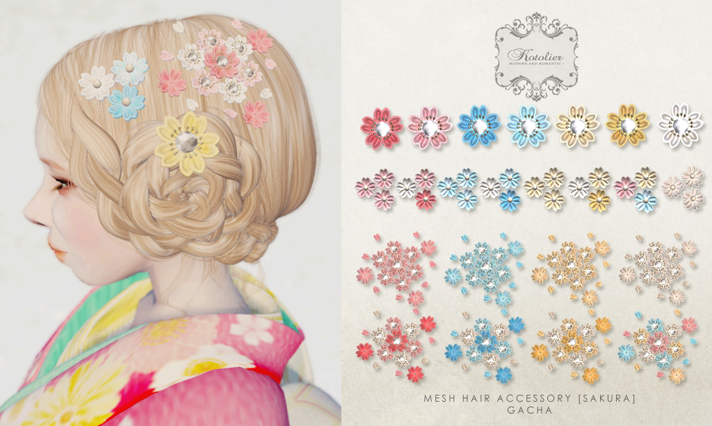 ◆Kotolier◆　新作GACHA 桜の髪飾り