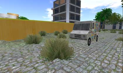 【無人「アイスクリーム販売車」走行中】