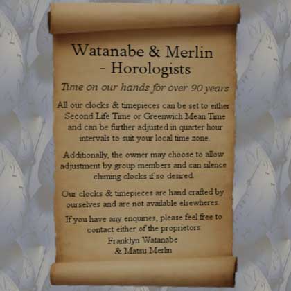 【時計師の店】Watanabe & Merlin