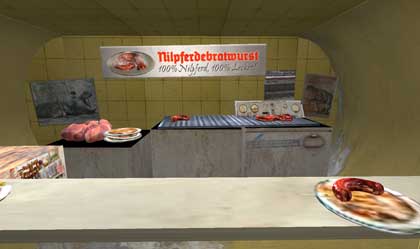 【カバ肉のソーセージ店】