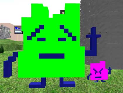 【グリーンとピンクの板は顔でした】