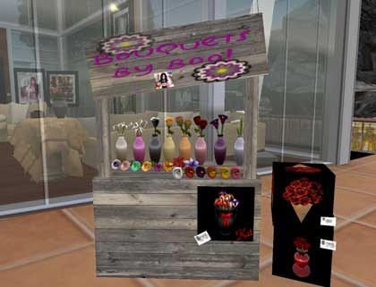 【写真展示と花販売】