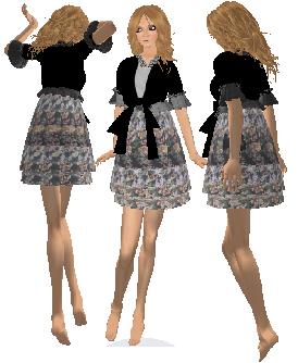 フラワードレスセット♪№１６ Gray flower