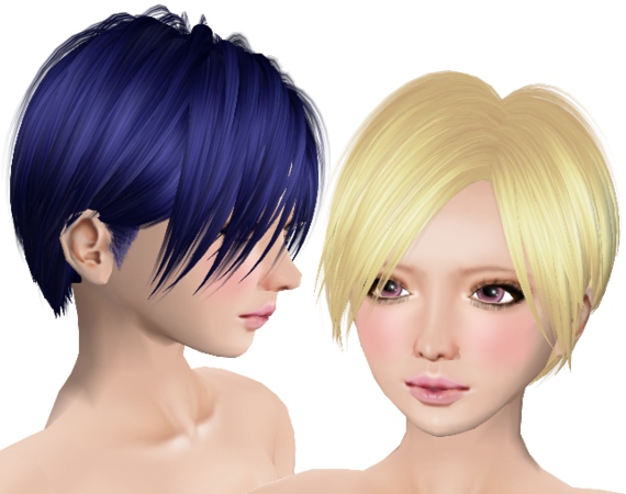 フリー!ミクっぽい&素敵なロングやショートの髪5種とミクまん
