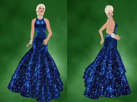 Blue Sequin Gown