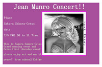 Jean　Munro　Concert！！