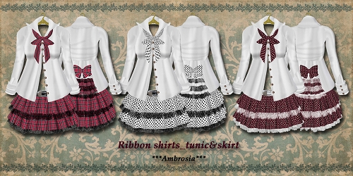 新作*Ribbon shirts_tunic&skirt*