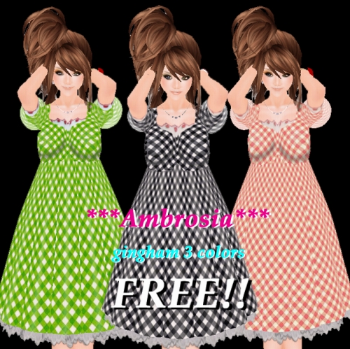free♪ ギンガムワンピ3色（*^_^*）