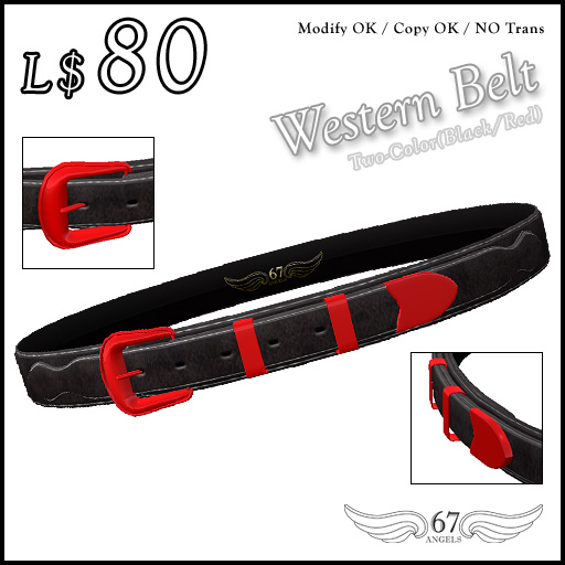 Western Belt #111 2col black/red