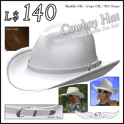 Cowboy Hat #507 white