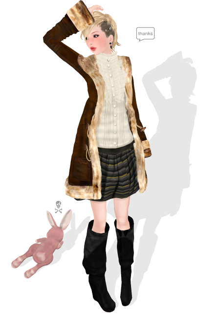 さむすぎてアバターの服も完全冬仕様です