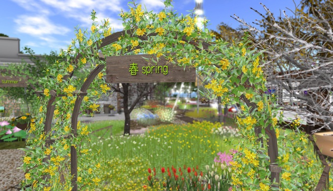 カフェ「ねこだまり」の春のお庭♡