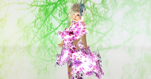 エロ可愛いキラキラお花のミニドレス