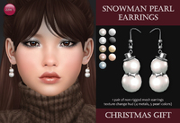 Izzie's - Snowman Pearl Earrings (Christmas Gift) 2017/12/12 10:48:56