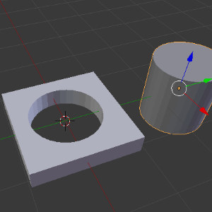 Blender くり抜き ブーリアン